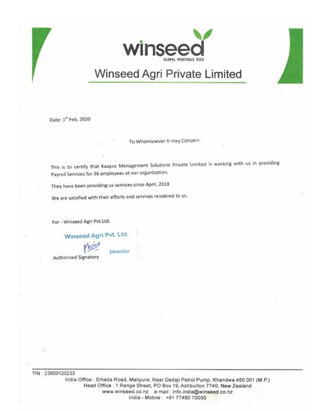 Winseed feedback Winseed feedback